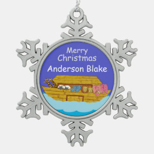 Ornement Flocon De Neige bébé Noah's Ark personnalisé 1er Noël
