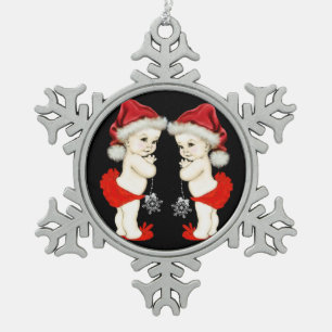 Ornement Flocon De Neige Bébé Noël Jumelles Fille Noël