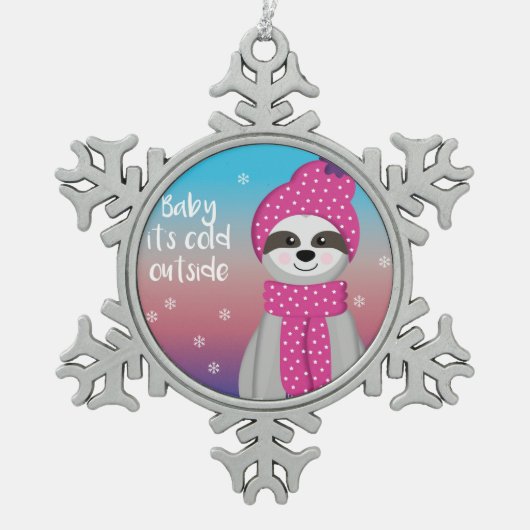 Ornement Flocon De Neige Bébé son froid dehors Sloth (Devant)
