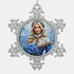 Ornement Flocon De Neige Belle jeune fille de neige
