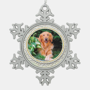 Ornement Flocon De Neige Belle neige d'ornement de Noël de golden retrieve