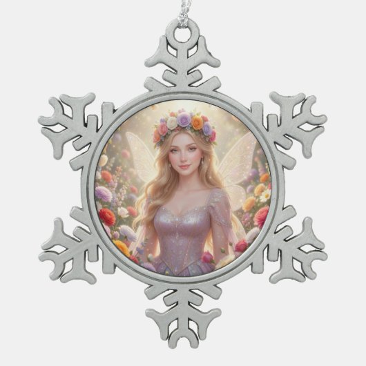 Ornement Flocon De Neige Belle princesse fée (Devant)