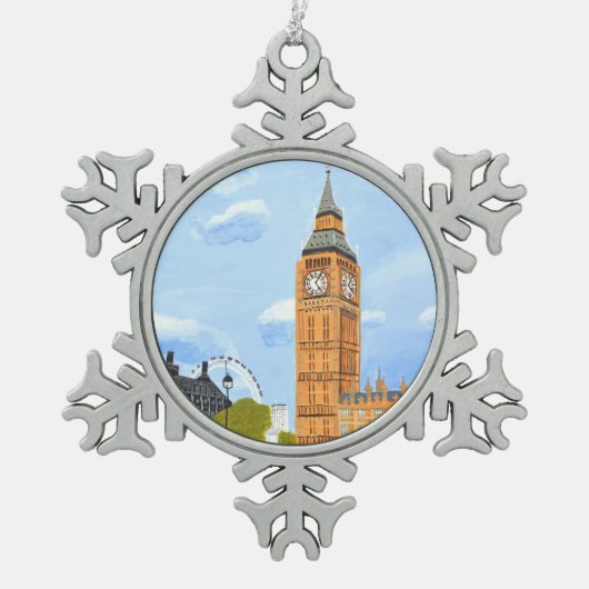 Ornement Flocon De Neige Big Ben London (Devant)