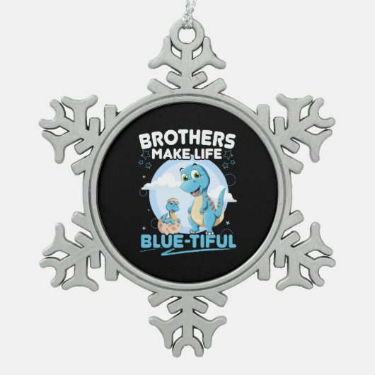 Ornement Flocon De Neige Big Brother Dinosaur Beau jeu de vie (Devant)