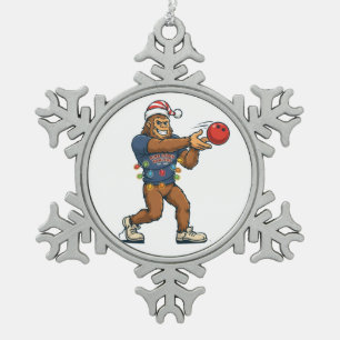 Ornement Flocon De Neige Bigfoot Sasquatch Bowling Drôle de vacances de spo