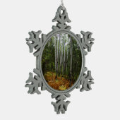 Ornement Flocon De Neige Birch Trees blancs et fougères d'automne à Rocky M (Gauche)