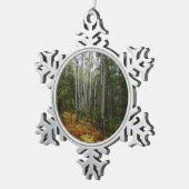 Ornement Flocon De Neige Birch Trees blancs et fougères d'automne à Rocky M (Vue impression)