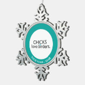 Ornement Flocon De Neige Birders d'amour de poussins (Vue impression)