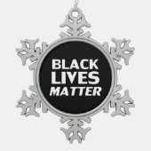 Ornement Flocon De Neige Black Lives Matter noir blanc typographie moderne (Devant)