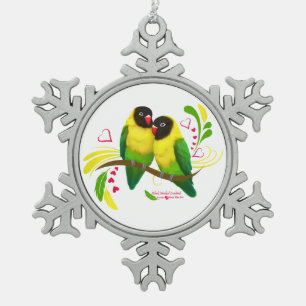Ornement Flocon De Neige Black Masked Lovebirds