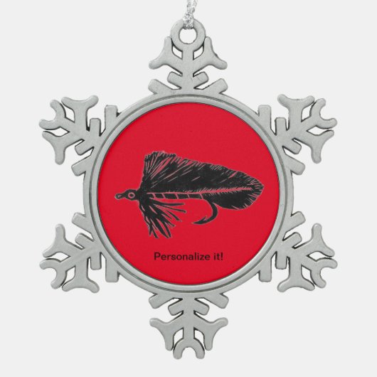 Ornement Flocon De Neige Black Matuka bandoulière, attache à la mouche, art (Devant)