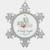 Ornement Flocon De Neige Blanc Nativité Manger Religieux (Devant)