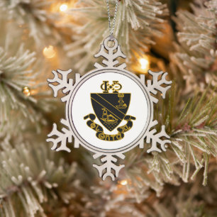 Ornement Flocon De Neige Blason de Phi Chi Theta Or et Noir