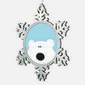 Ornement Flocon De Neige Bleu de l'ours polaire (Vue impression)