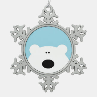 Ornement Flocon De Neige Bleu de l'ours polaire