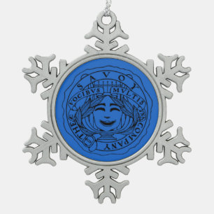 ornement flocon de neige bleu de Savoie