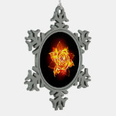 Ornement Flocon De Neige Blooming Fire Rose (Gauche)