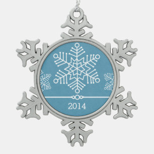 Ornement Flocon De Neige Blue Delicate Snowflakes Ornement de vacances