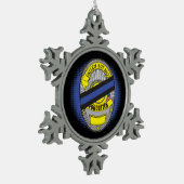 Ornement Flocon De Neige Blue Line mince Badge (Gauche)