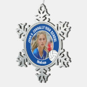 Ornement Flocon De Neige Blue Volleyball Player Photo High School (Vue impression)