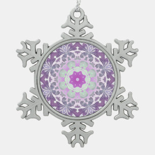 Ornement Flocon De Neige Boho chic bohème lilas violet mandala