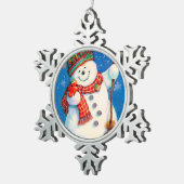 Ornement Flocon De Neige Bon Snowman (Vue impression)
