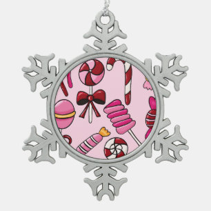 Ornement Flocon De Neige Bonbons mignons