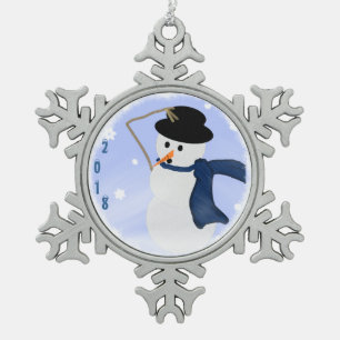 Ornement Flocon De Neige Bonhomme de neige dans l'ornement de flocon de