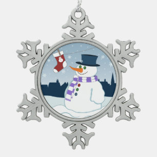 Ornement Flocon De Neige Bonhomme de neige et Noël de bas