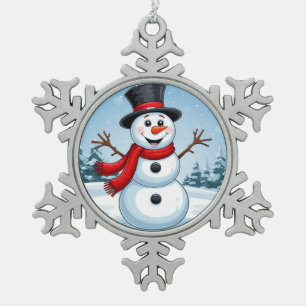 Ornement Flocon De Neige Bonhomme de neige joyeux Flocon de neige Arbre de