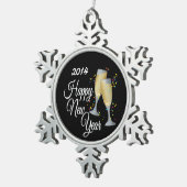 Ornement Flocon De Neige Bonne année, Champagne & Confetti (Vue impression)