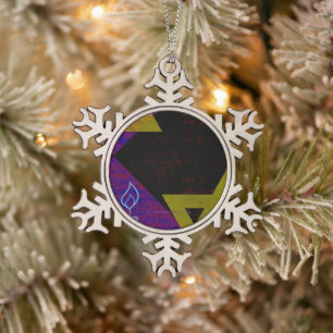 Ornement Flocon De Neige Bonne Hanoukka Star de David menorah Dreidel Slipp