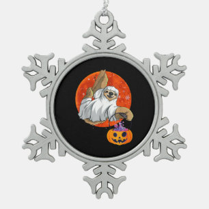 Ornement Flocon De Neige Boo Halloween Avec Sloth Witch Casquette Et Spider