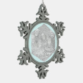 Ornement Flocon De Neige Bordure photo Cyan Hexagon clair (Gauche)