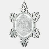 Ornement Flocon De Neige Bordure photo Hexagon blanc (Vue impression)