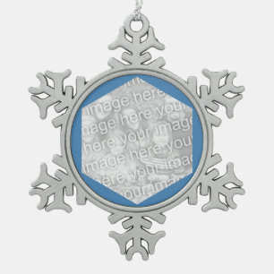 Ornement Flocon De Neige Bordure photo Hexagon bleu acier