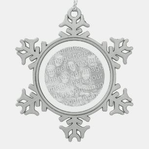 Ornement Flocon De Neige Bordure ronde blanche