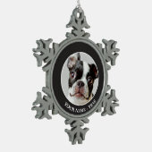 Ornement Flocon De Neige Boston Terrier (Gauche)
