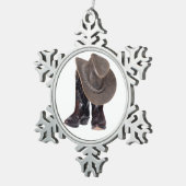 Ornement Flocon De Neige Bottes et casquette de cowboy (Vue impression)
