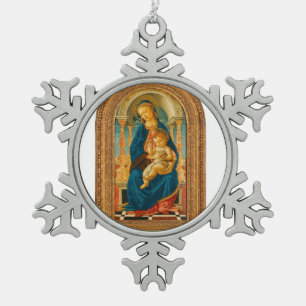 Ornement Flocon De Neige Botticelli (1445-1510) Madonna & Child Enthroned