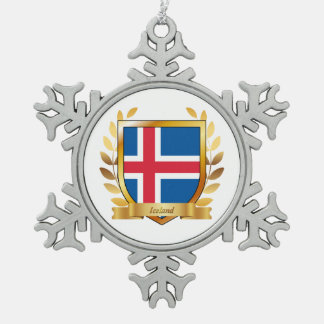 Ornement Flocon De Neige Bouclier au drapeau de l'Islande