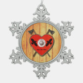 Ornement Flocon De Neige Bouclier cardiaque viking - Corbeau (Devant)