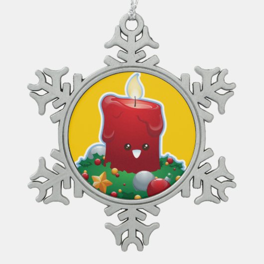 Ornement Flocon De Neige Bougie de Noël (Devant)
