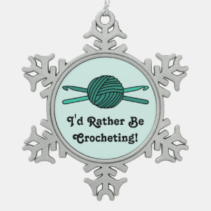 Ornement Flocon De Neige Boule de turquoise des crochets de fil et de