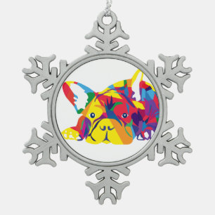 Ornement Flocon De Neige Bouledogue français étoile