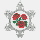 Ornement Flocon De Neige Bouquet de roses (Devant)