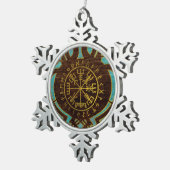 Ornement Flocon De Neige Boussole de navigation de Vegvisir - de Viking (Vue impression)