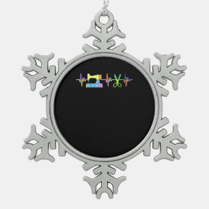 Ornement Flocon De Neige Bouton de coeur à coudre - Odeur à coudre