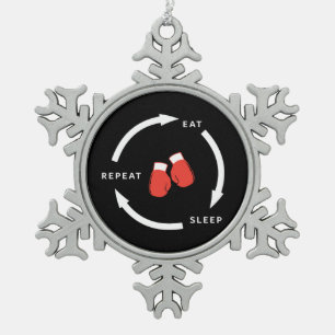 Ornement Flocon De Neige Boxer Boxer Manger Sommeil Répéter Le Ventilateur