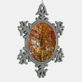 Ornement Flocon De Neige Branches de la nature d'automne Feuille orange (Gauche)